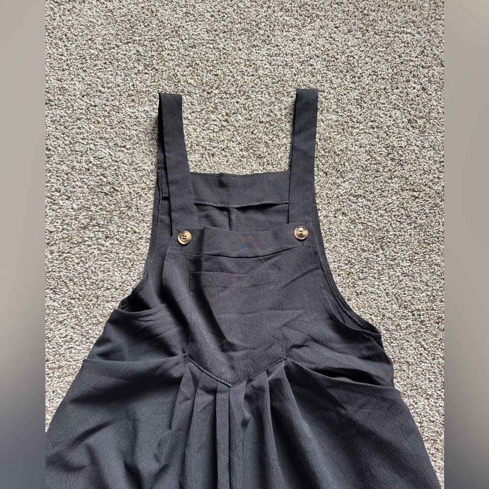 Amazon Black Wide-Leg Jumpsuit with Cross-Back Straps - Picture 4 of 6
